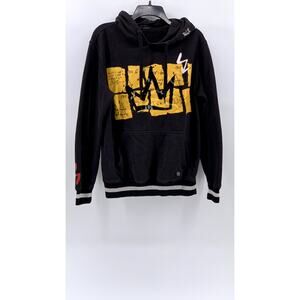 BLEECKER & MERCER Men's Black-Yellow Geo Hoodie SZ M